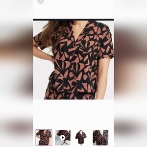 2/$20 Nwt A New Day Sz S Print Linen Blend Shirt
